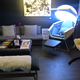 The reception area, and the meditation pod